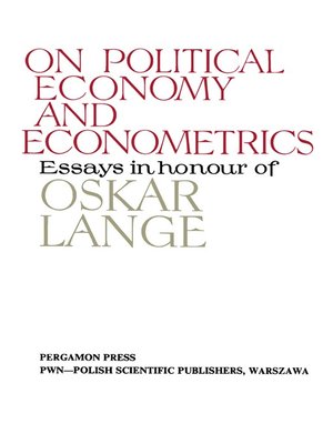 cover image of On Political Economy and Econometrics